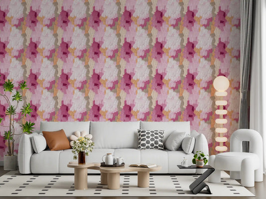 Contemporary Blush and Rose Paint Layers Wallpaper⁠