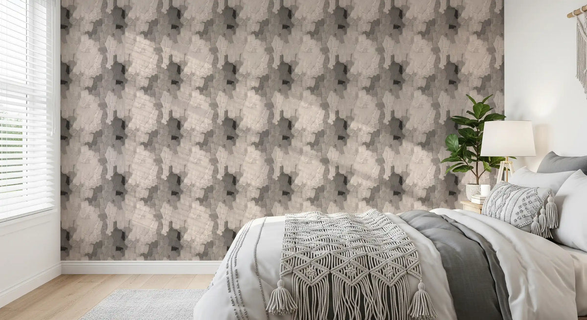 Neutral Impasto Layered Strokes Wallpaper⁠