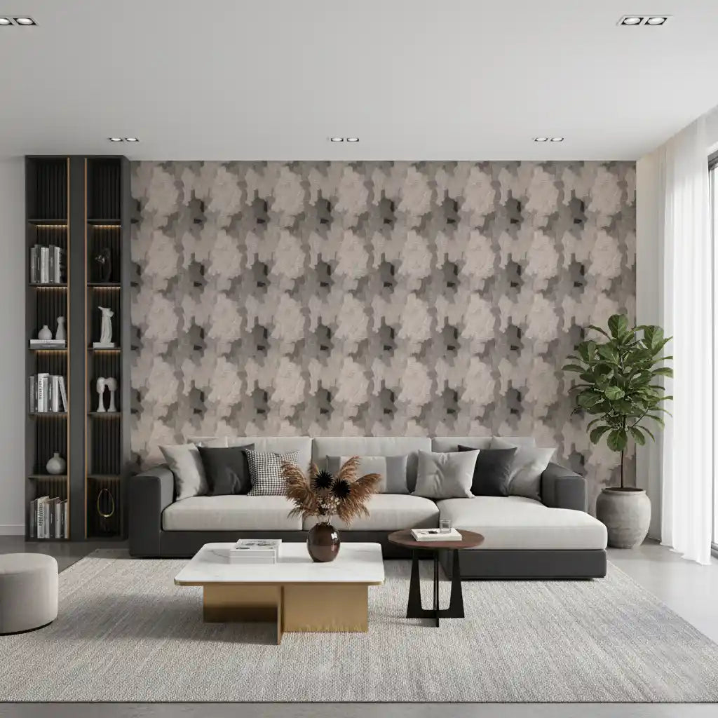 Neutral Impasto Layered Strokes Wallpaper⁠