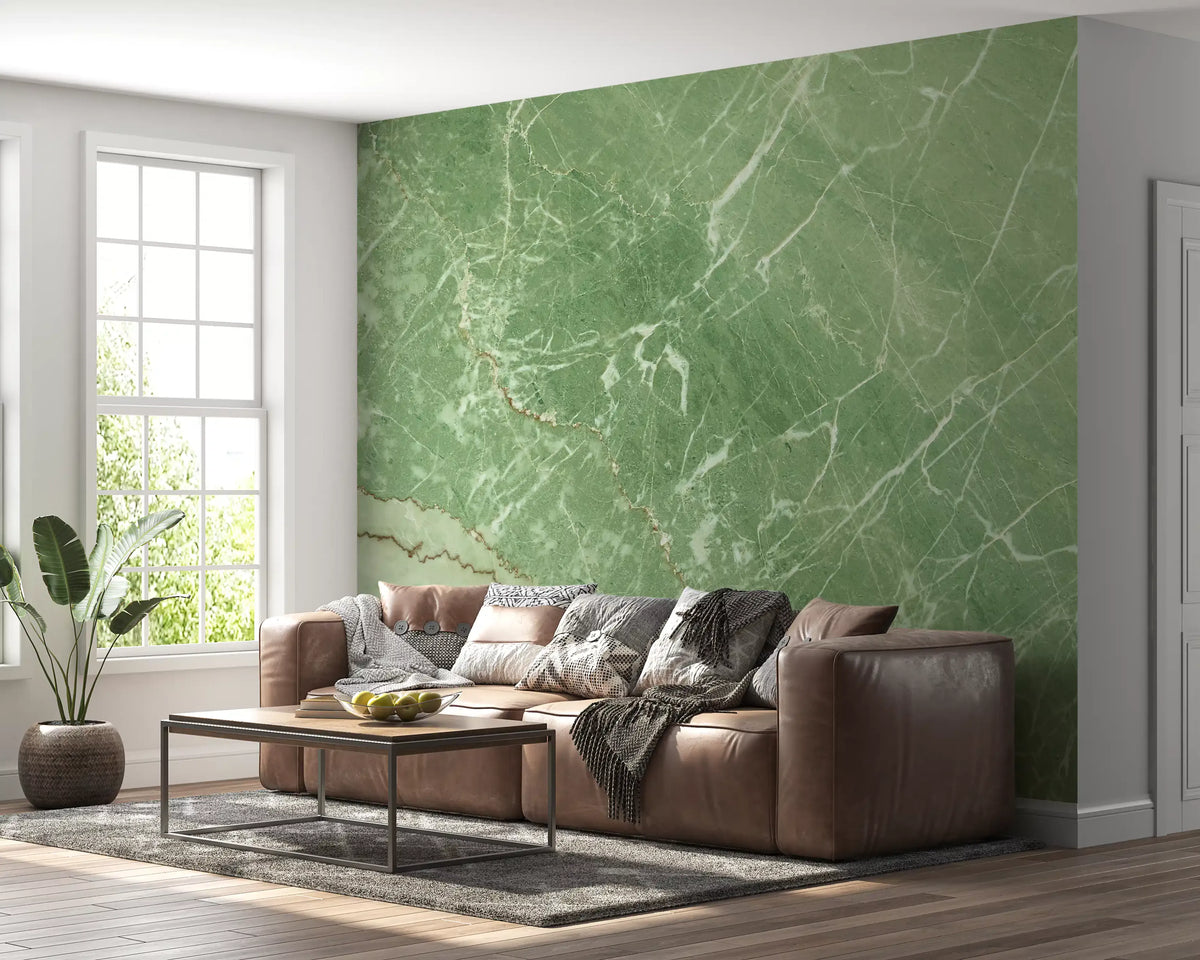 Verdant Marble Surface Wall Mural