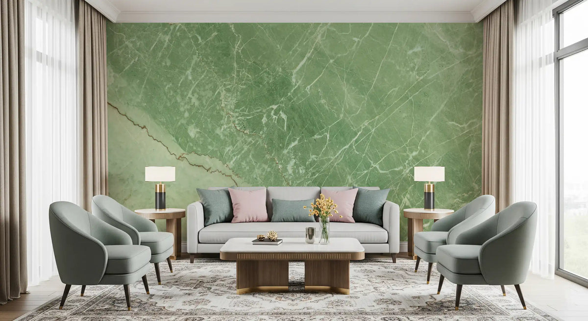 Verdant Marble Surface Wall Mural