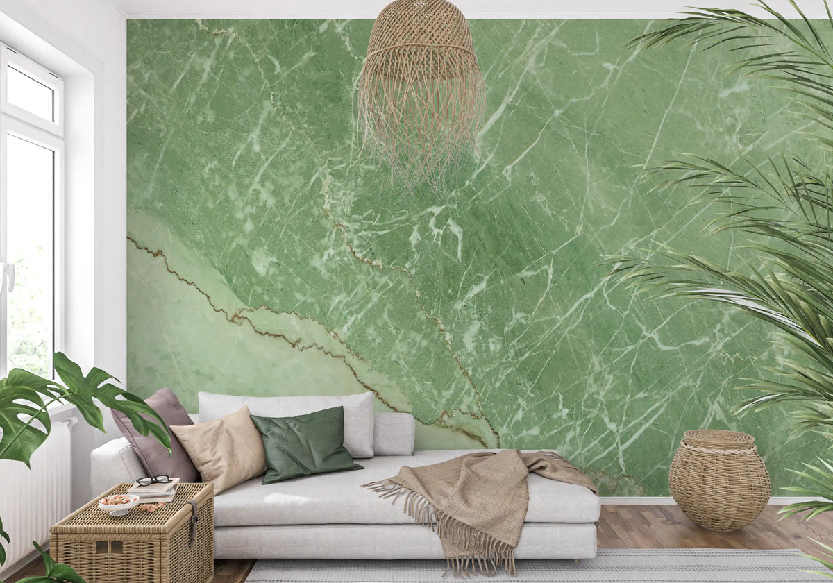 Verdant Marble Surface Wall Mural