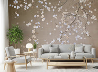 Minimalist Floating Petals Wall Mural