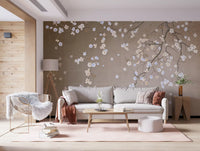Minimalist Floating Petals Wall Mural