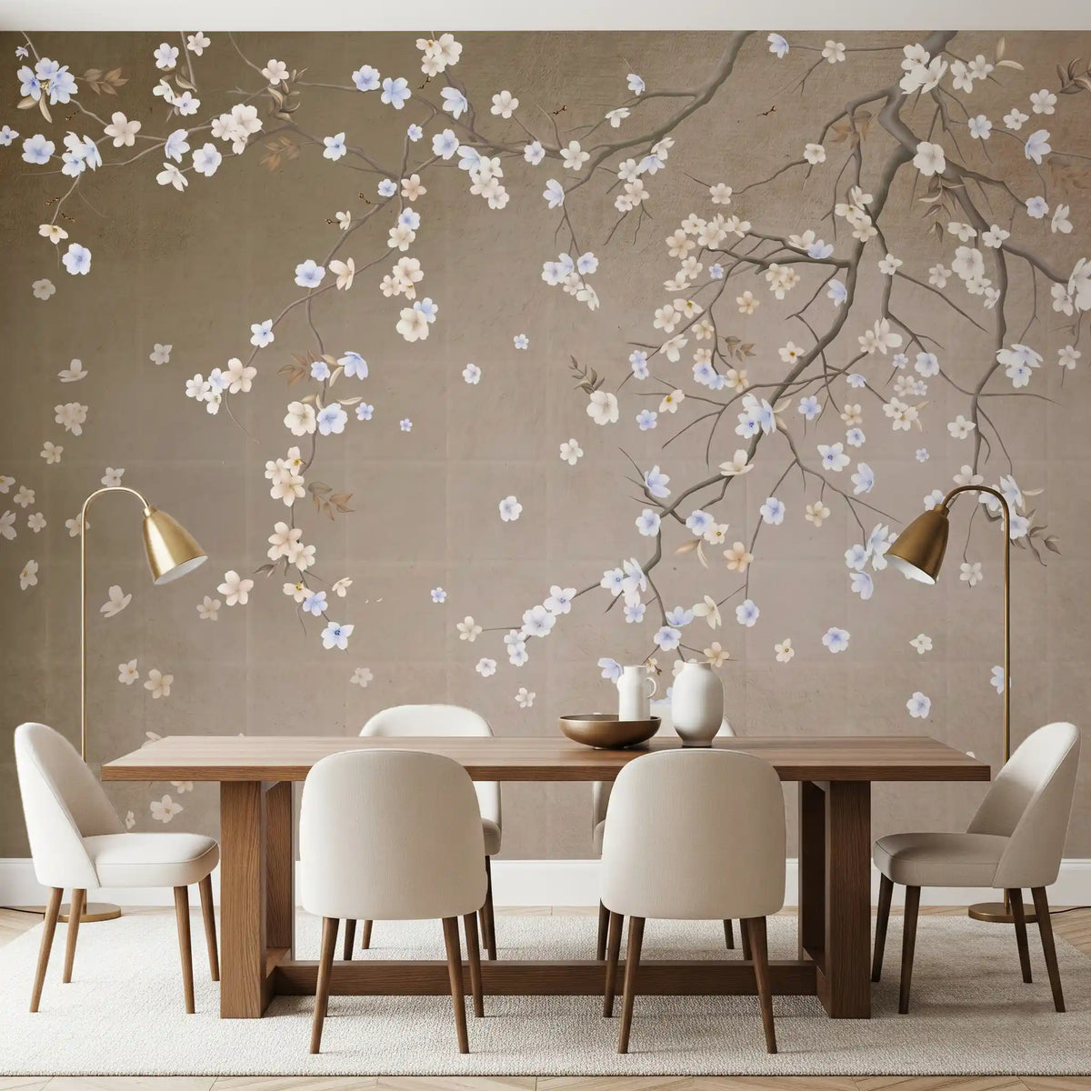 Minimalist Floating Petals Wall Mural