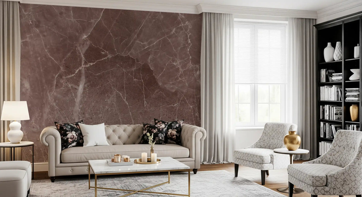 Rustic Earthy Brown Stone Slab Wall Mural