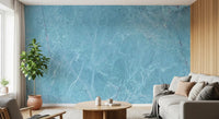 Serene Azure Marble Texture Wall Mural