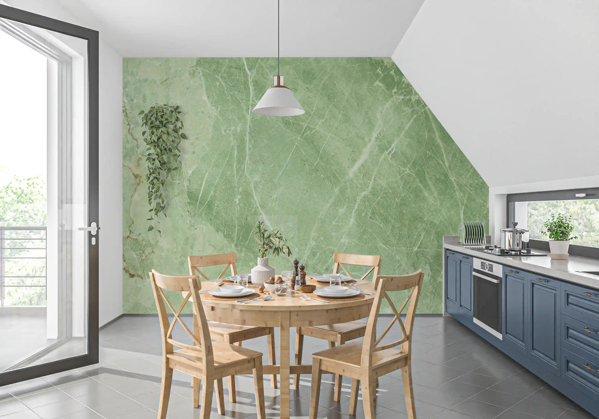 Emerald Stone Vein Texture Wall Mural