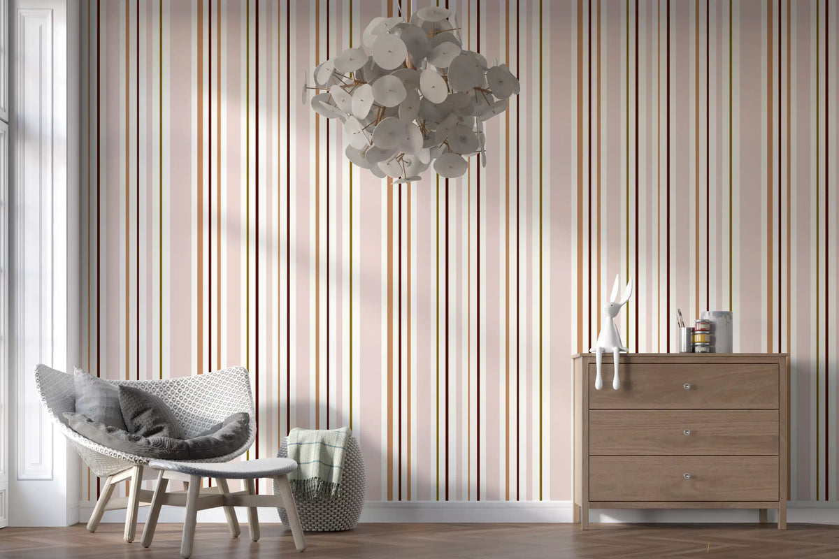 Modern Linear Rhythm in Neutral Tones Wallpaper⁠