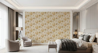 Alpine Botanical Silhouettes - Gold Wallpaper⁠