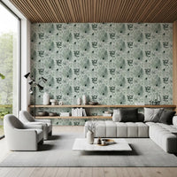 Alpine Botanical Silhouettes - Green Wallpaper⁠