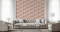 Alpine Botanical Silhouettes - Rusty Red Wallpaper⁠