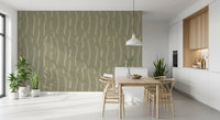 Sage Green Wavy Stripe Wallpaper Mid Century Wallpaper⁠