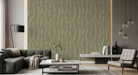 Sage Green Wavy Stripe Wallpaper Mid Century Wallpaper⁠