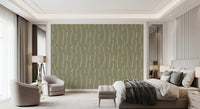 Sage Green Wavy Stripe Wallpaper Mid Century Wallpaper⁠