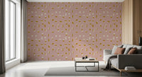 Blush Pink Abstract Shapes Wallpaper Mid Century Wallpaper⁠