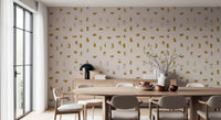 Cream Mustard Abstract Shapes Wallpaper Mid Century Wallpaper⁠