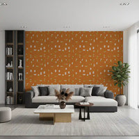 Burnt Orange Abstract Shapes Wallpaper Mid Century Wallpaper⁠