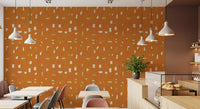 Burnt Orange Abstract Shapes Wallpaper Mid Century Wallpaper⁠