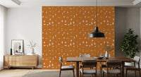 Burnt Orange Abstract Shapes Wallpaper Mid Century Wallpaper⁠