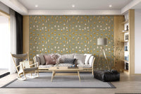 Sage Green Abstract Shapes Wallpaper Mid Century Wallpaper⁠