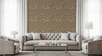Warm Taupe Abstract Shapes Wallpaper Mid Century Wallpaper⁠