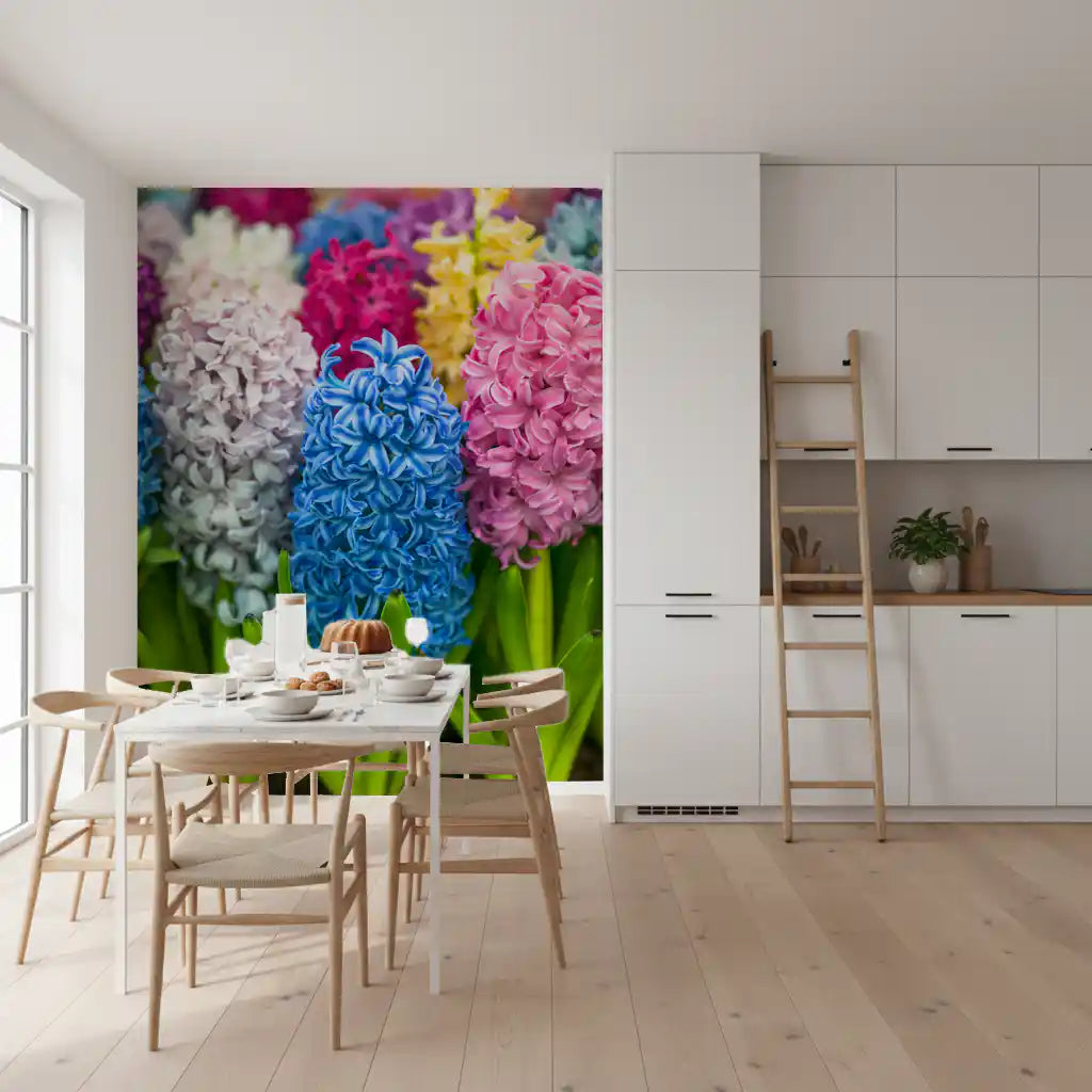 Hyacinth Petal Abstraction Wall Mural