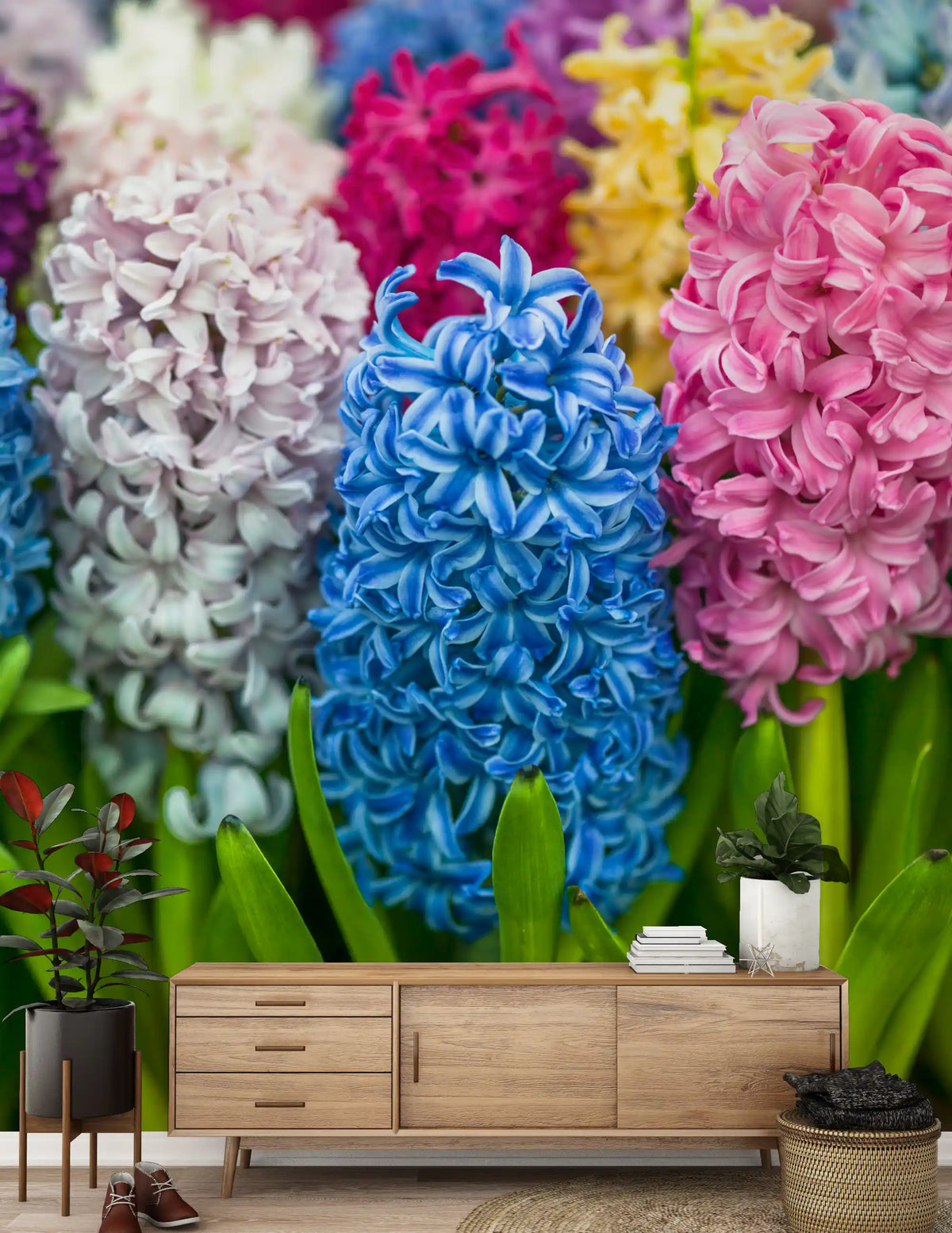 Hyacinth Petal Abstraction Wall Mural