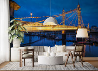 Riverside Twilight Architecture Wall Mural