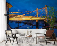 Riverside Twilight Architecture Wall Mural