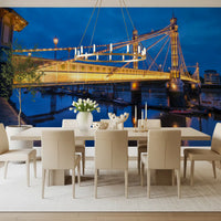 Riverside Twilight Architecture Wall Mural