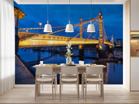 Riverside Twilight Architecture Wall Mural