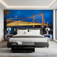 Riverside Twilight Architecture Wall Mural