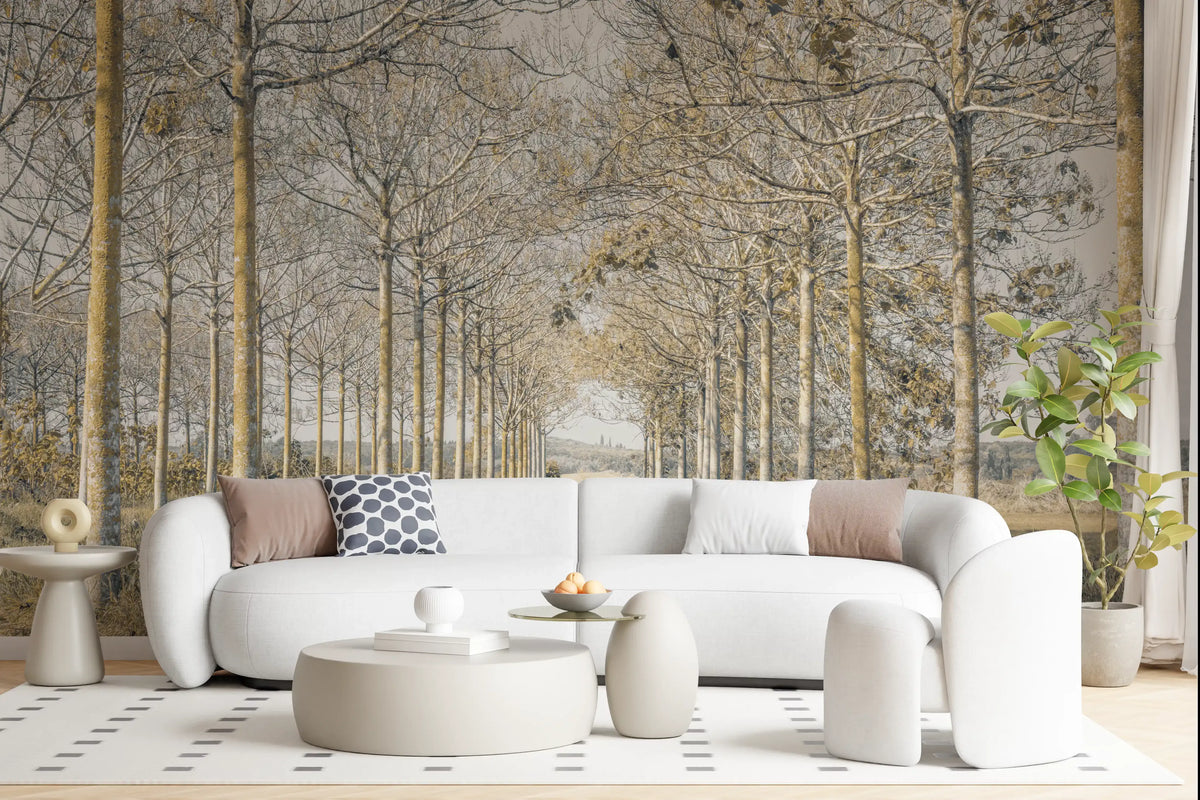Rustic Forest Corridor Wall Mural