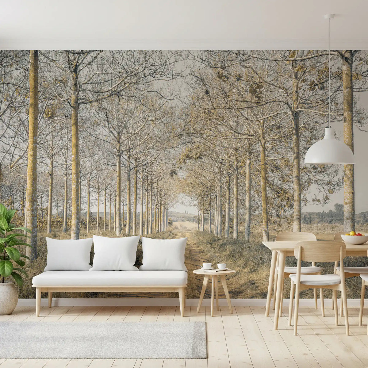Rustic Forest Corridor Wall Mural
