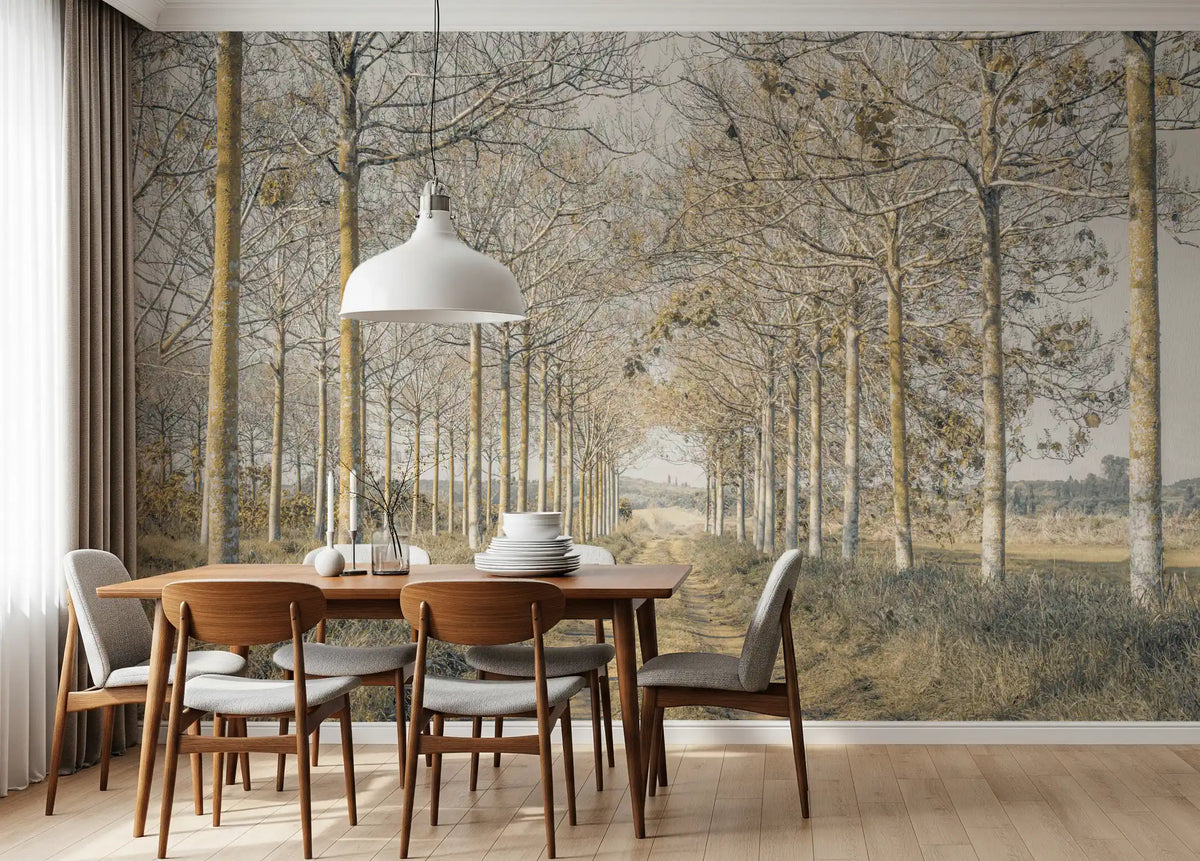 Rustic Forest Corridor Wall Mural