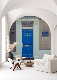 Traditional Blue Door and Brick Architecture Wall Mural