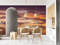 Fiery Sunset Horizon Wall Mural