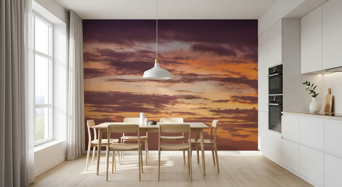 Fiery Sunset Horizon Wall Mural