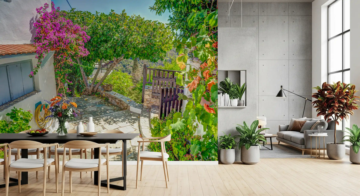 Sun-Drenched Coastal Terrace Wall Mural