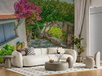 Sun-Drenched Coastal Terrace Wall Mural