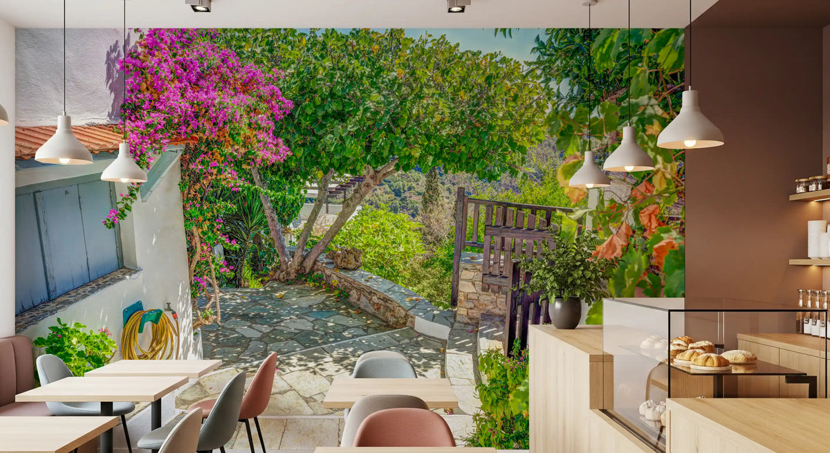 Sun-Drenched Coastal Terrace Wall Mural