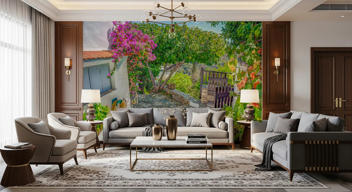 Sun-Drenched Coastal Terrace Wall Mural