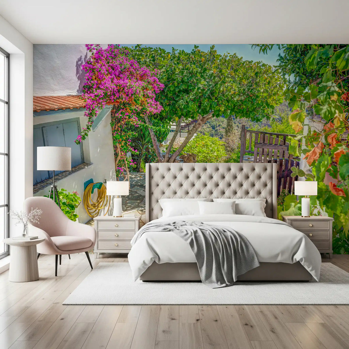 Sun-Drenched Coastal Terrace Wall Mural