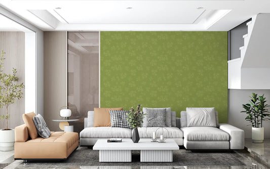 Sage Green Floral Outline Pattern Wallpaper⁠