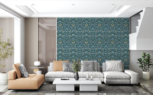 William Morris Blue Cherry Blossom Wallpaper Wallpaper⁠