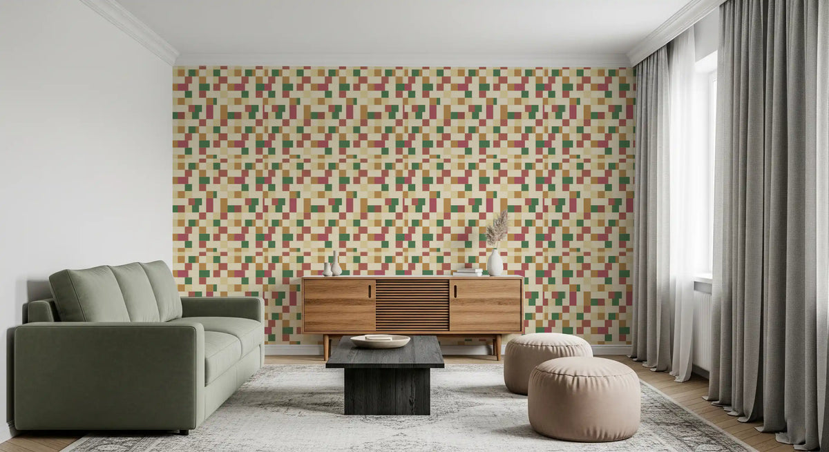 Abstract Block Mosaic Wallpaper⁠