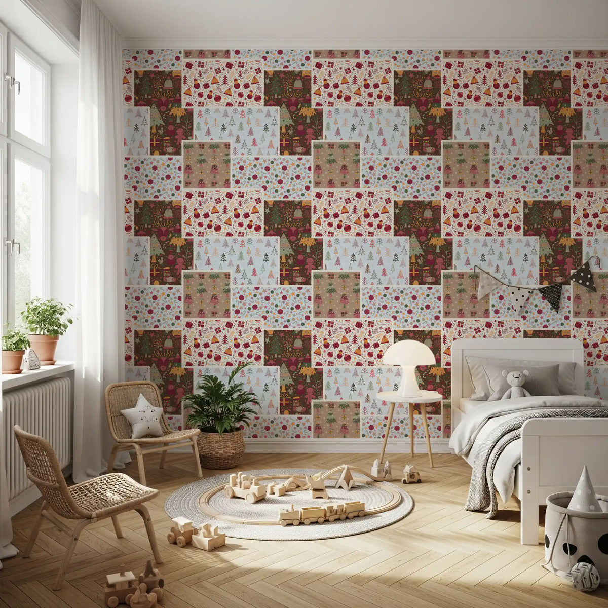 Country Christmas Patch Wallpaper⁠