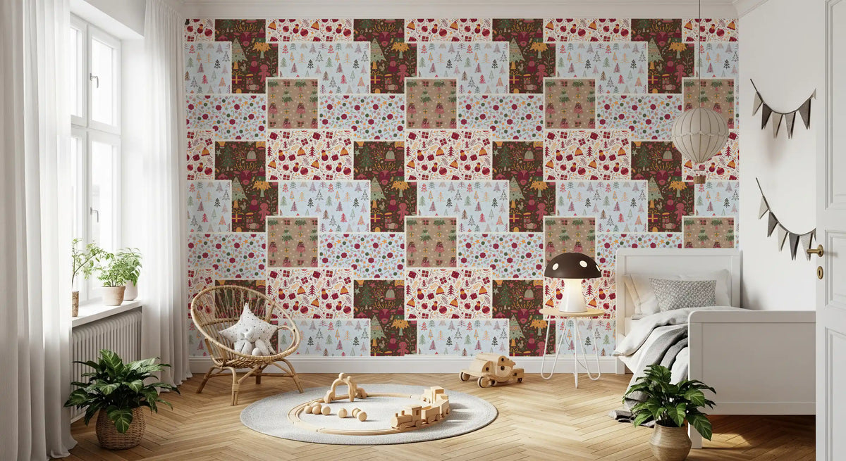 Country Christmas Patch Wallpaper⁠