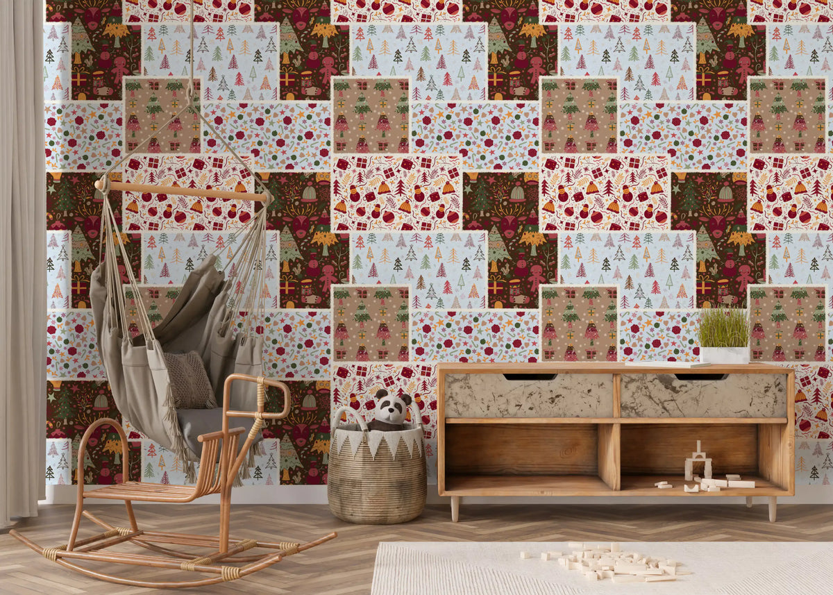 Country Christmas Patch Wallpaper⁠